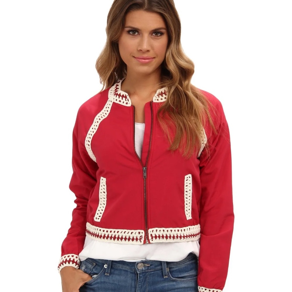 Free People F173X033 Crochet trimmed jacket